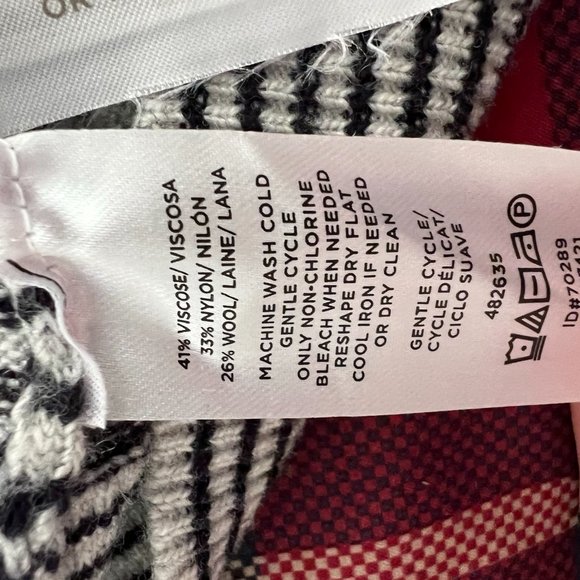 EUC - Loft Black & White Striped Sweater w/Tie Cuffs - Wool - M - Picture 5 of 5